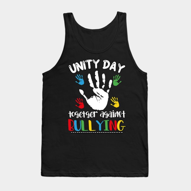 Together Against Bullying Orange Anti Bullying Unity Day Kids Tank Top by David Brown